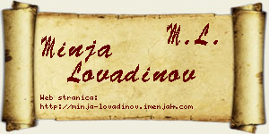 Minja Lovadinov vizit kartica